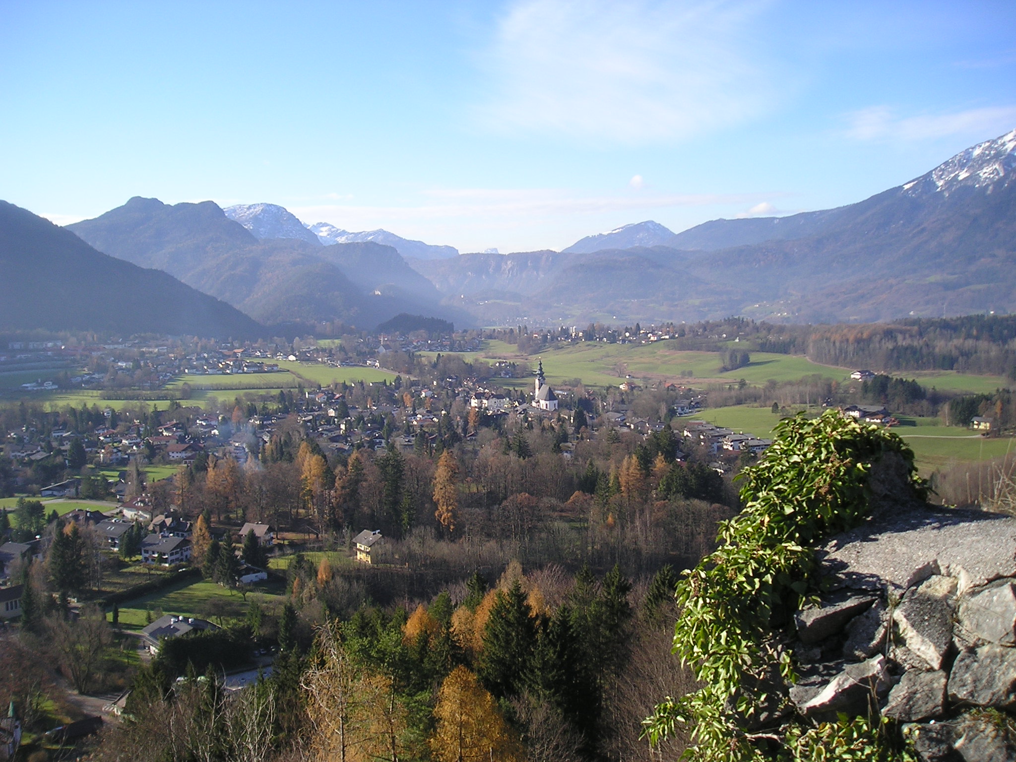 Blick von der Plainburg auf Großgmain und Bayerisch Gmain